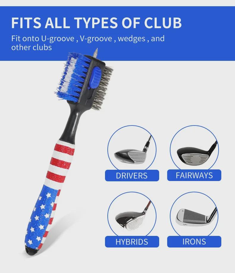 Double-Sided Nylon & Steel Golf Club Cleaning Brush