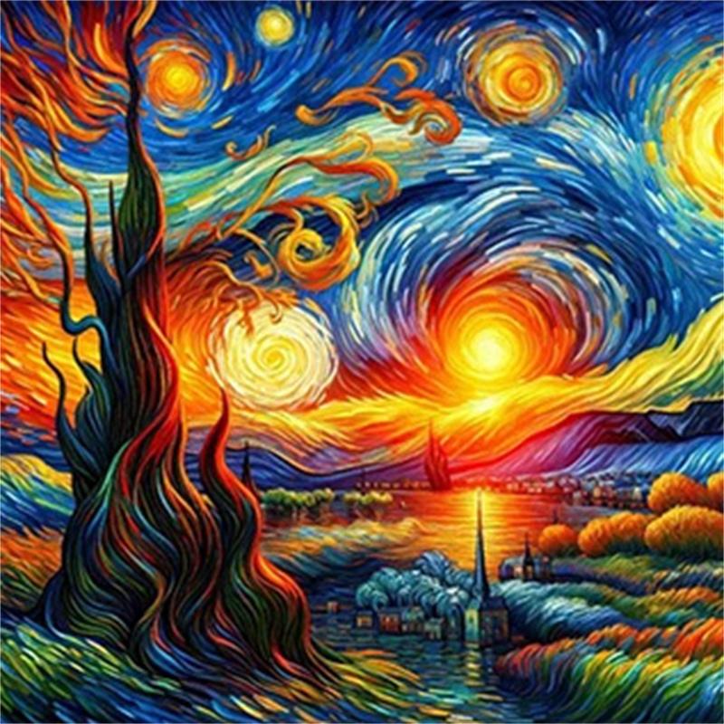 DIY Diamond Painting Sunflower Van Gogh Cross Stitch Kit Mosaic Art Diamond Painting Full Circle/Square Diamond Home Decoration