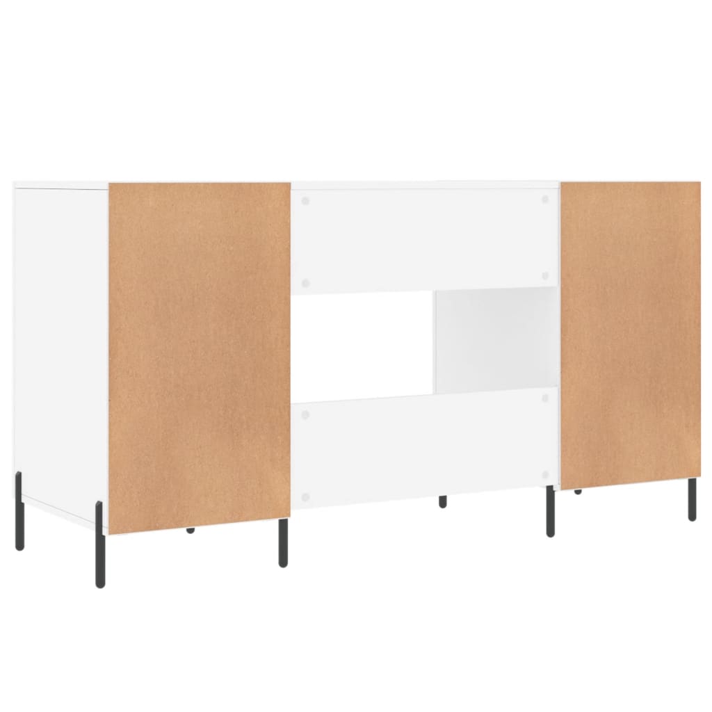 White Desk 140 X 50 X 75 Cm Engineered Wood
