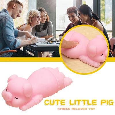 (H0826)Stress Soft Plastic Pig Creative Colorful Soft Novelty Holding Pressure