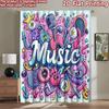 2D Flat Photography Backdrop Popular Tapestry Colorful Music Doodles 100% Polyester Anniversary for Suitable for Bedroom,