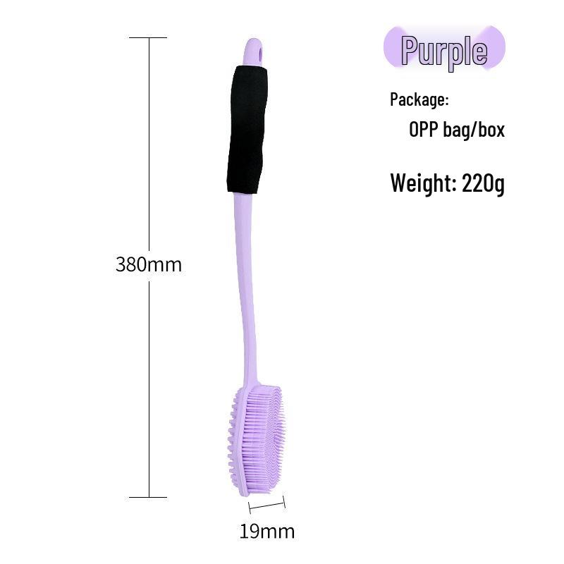 Silicone Long-Handled Soft Bristle Bath Brush for Easy Back Scrubbing