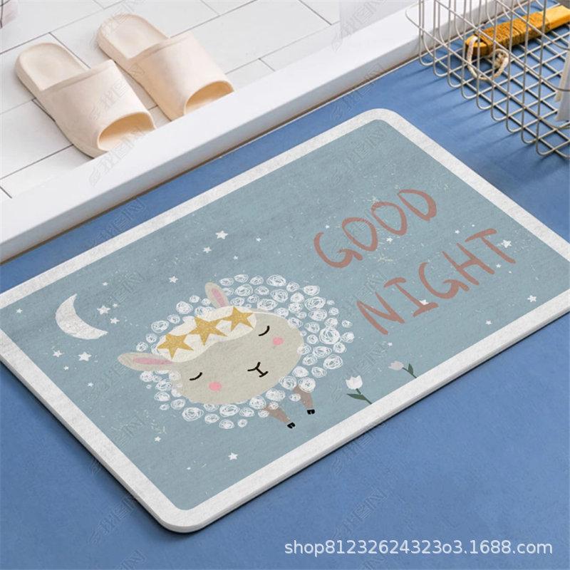 

Мультяшный нескользящий коврик для двери для спальни и ванной комнаты - Абсорбирующий домашний ковер 40x60 cm
