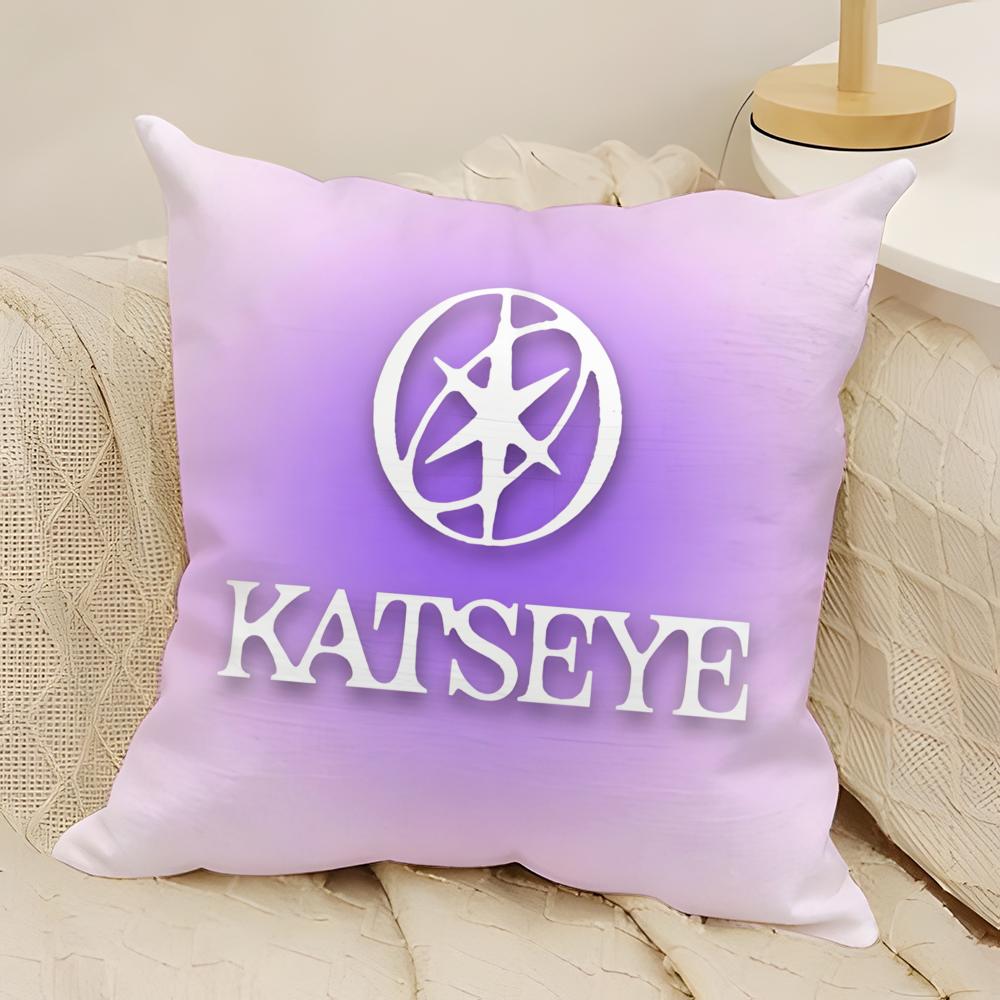 Kpop Style Eyekons Kpop Style Band K-Katseye 3 Pillow Case Natural Linen Double-Sided Printing Sofa Home Decor Cushion Cover
