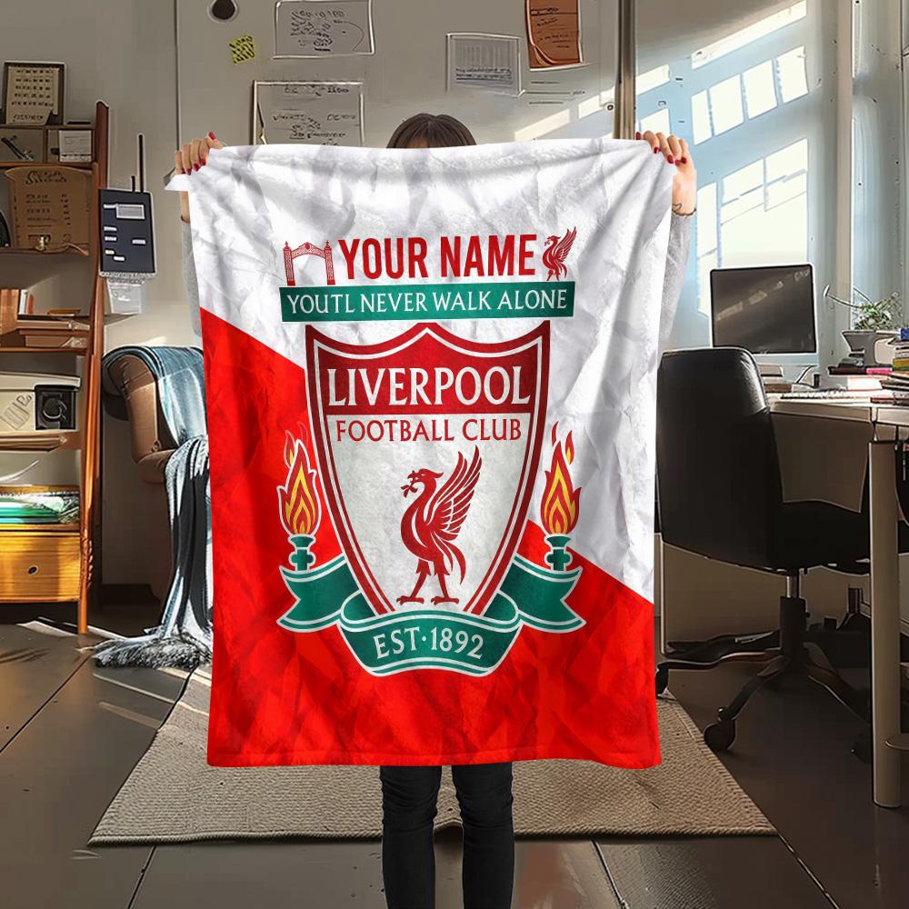 Custom Name Liverpool Flannel Blanket, High Quality Comfortable for All Seasons, Home Decor, Warmth and Comfort