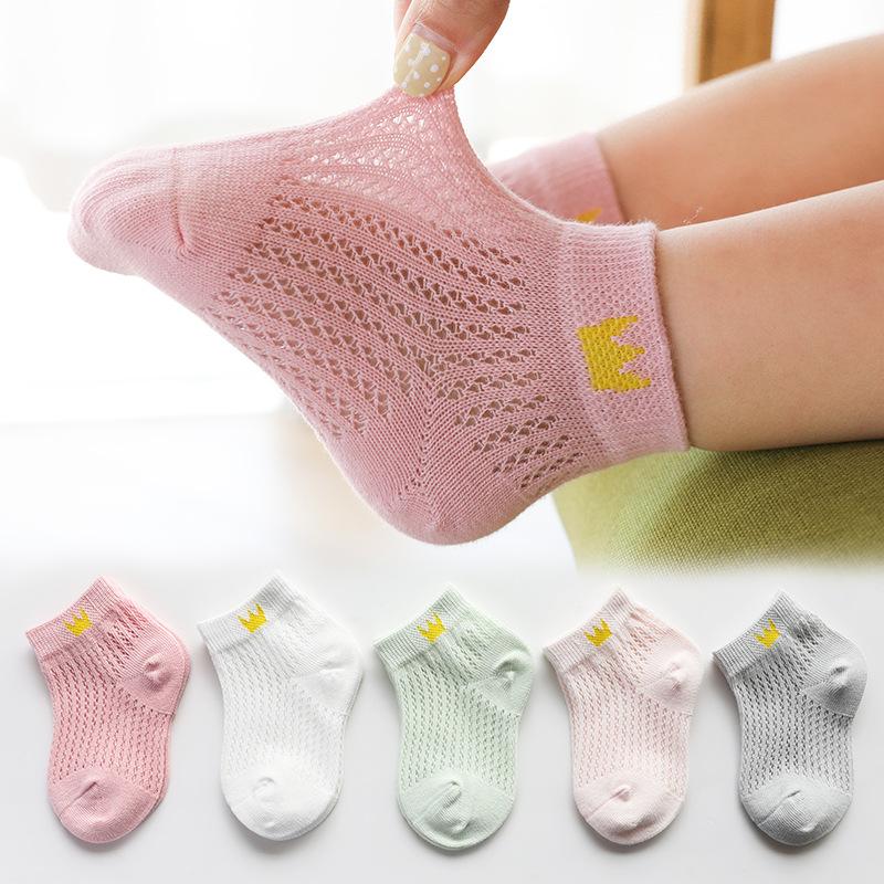 5 Pairs/Lot Cute Baby Boys Short Spring Summer Breathable Ankle Socks For Girls Cotton Mesh Children Kids Boat Socks