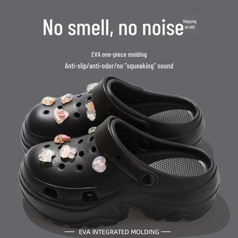 Women's Chunky Height-Boosting Odor-Resistant EVA Beach Sandals - Trendy Summer Baotou Slippers