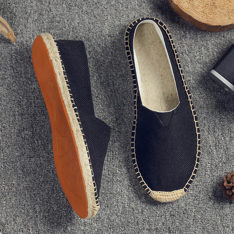

2024 Summer New Mens Casual Shoes Fashion Shoes Retro Handmade Espadrilles Breathable Wear-resistant Sneakers Big Size 45 46 47 37