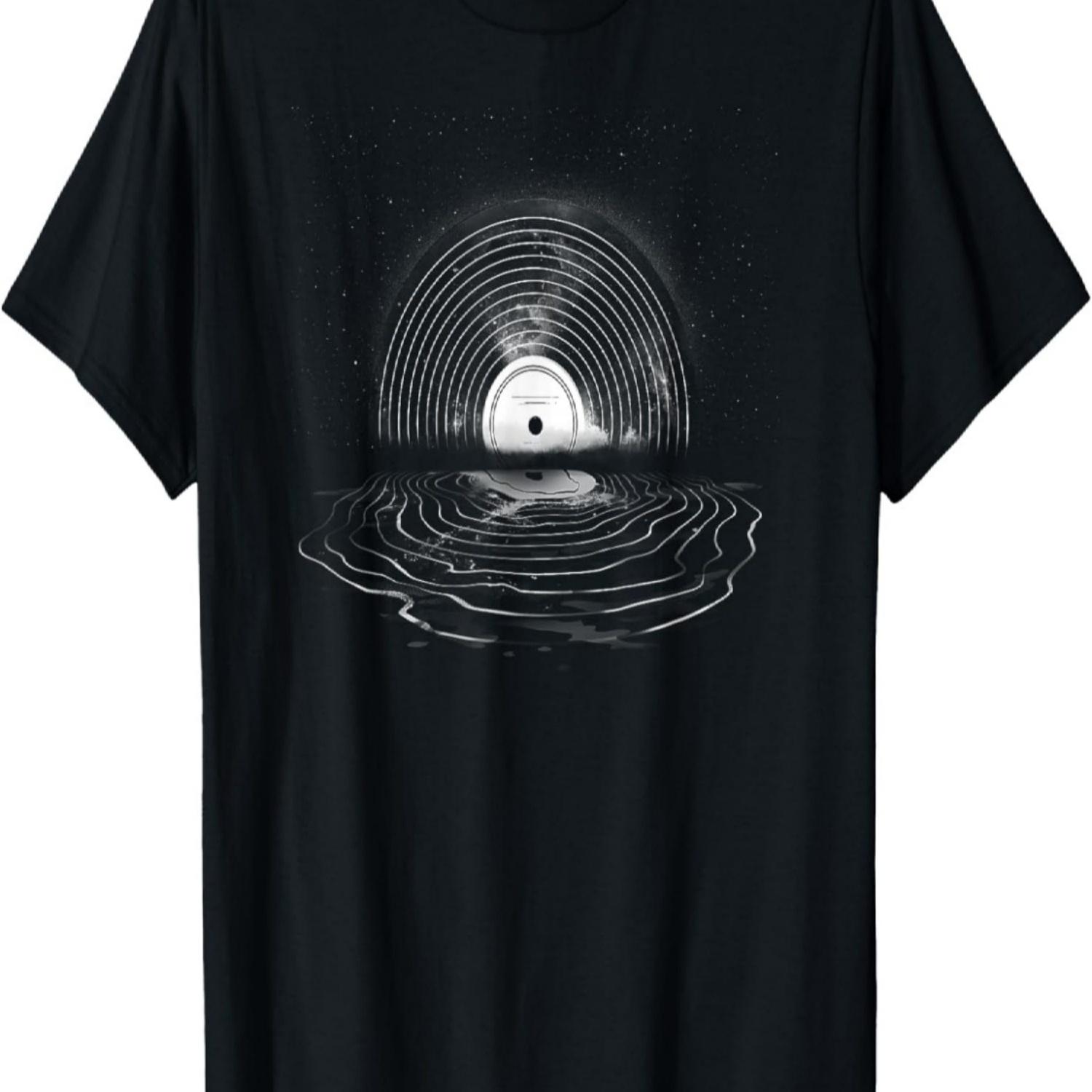 

Vinyl Music Vinyl Moon Vinyl Record Lovers Collectors T-Shirt S чёрный