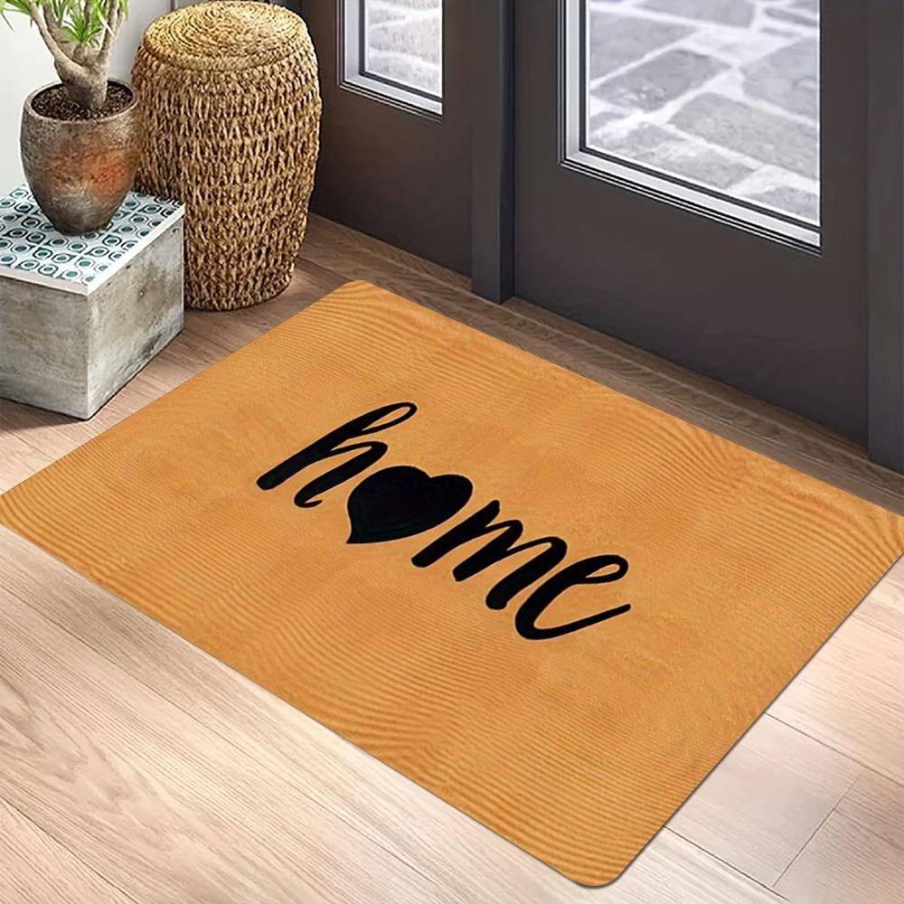 Warm Home Entryway Carpet Mat - Text Decor Vintage Minimalist Humorous Welcome Theme Door Mat Decorative Home Decoration Rug