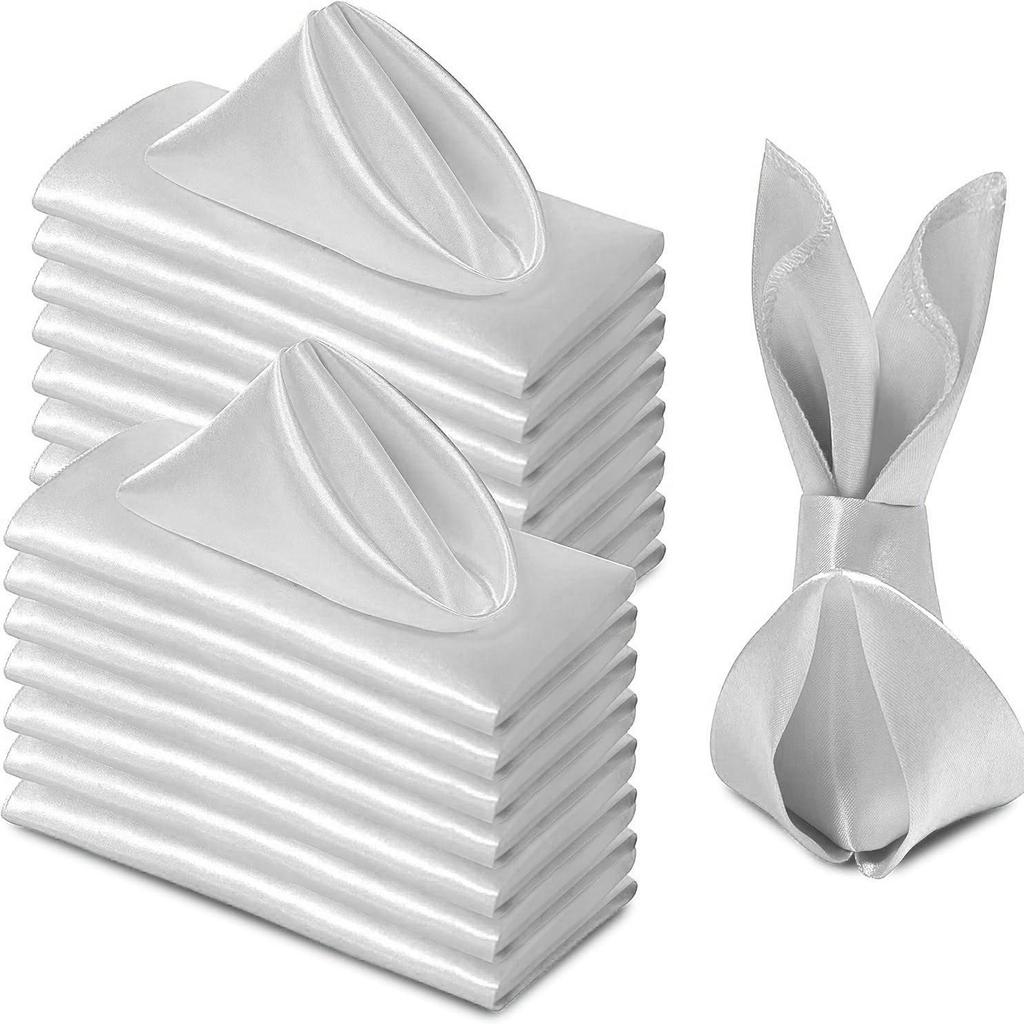 High-End Satin Napkin - Folded Flower Design for Hotels and Weddings