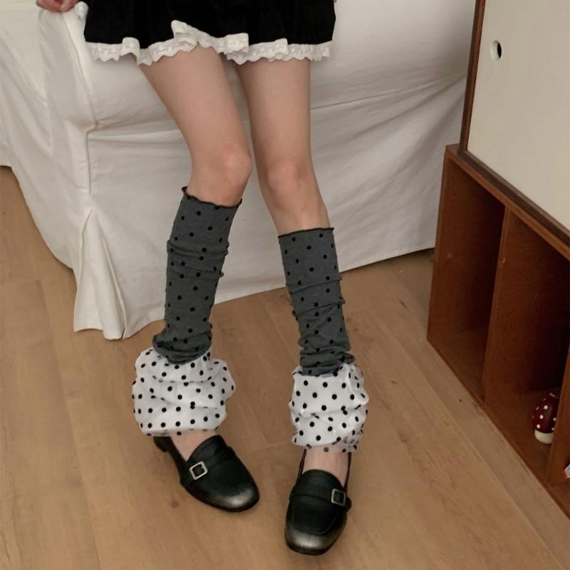 Acrylic Leg warmer Inspired polkas Dot Pattern Winter Essential For Fashionable Outfits