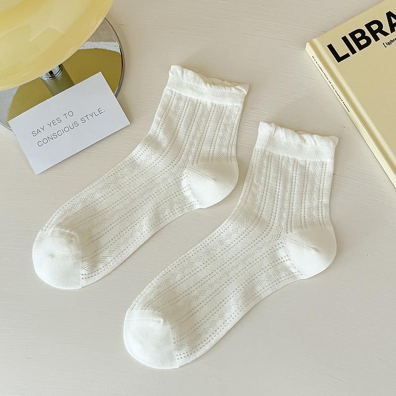 Women's Summer Thin Mesh Thin Breathable Lace Mid Tube Socks