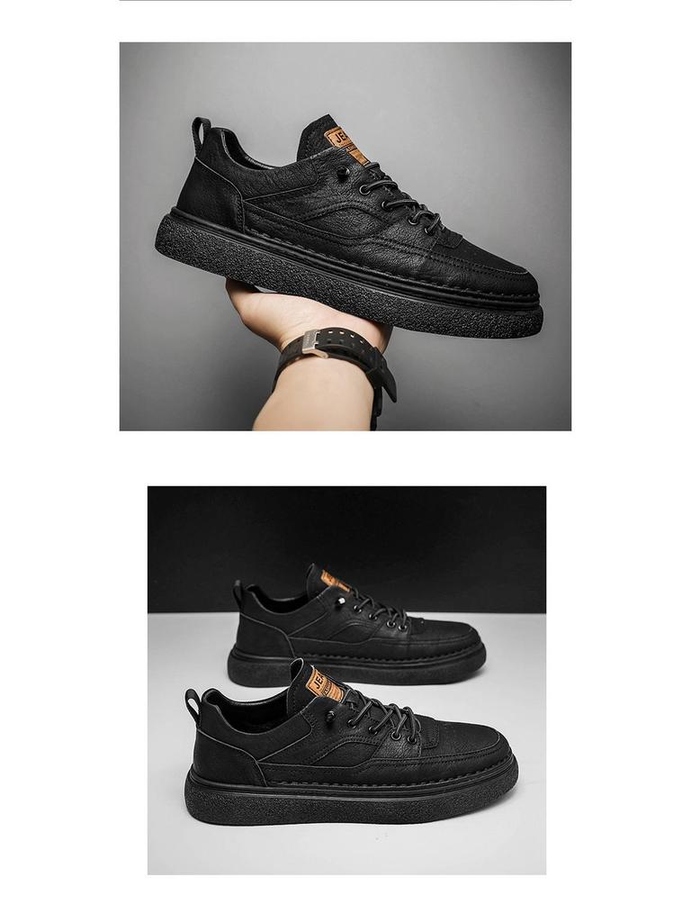 Chaussures en cuir tendance pour hommes 2025: Style Britannique Polyvalent Automnal Décontracté & Formel.