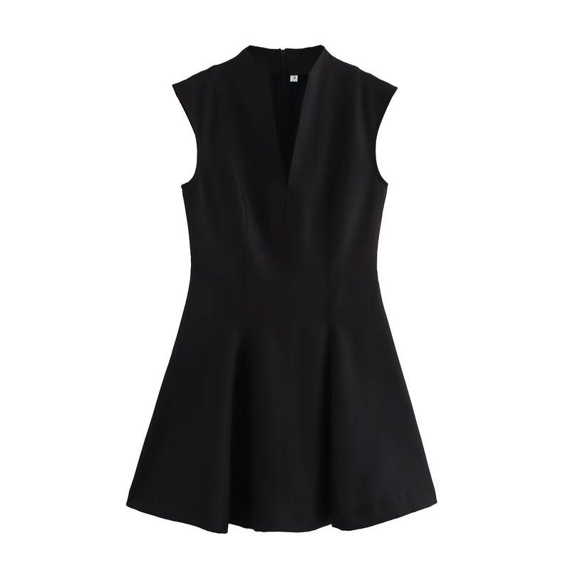 Kaslead New Women clothes Western Style Fashion Sleeveless Crepe Mini Dress 2242620
