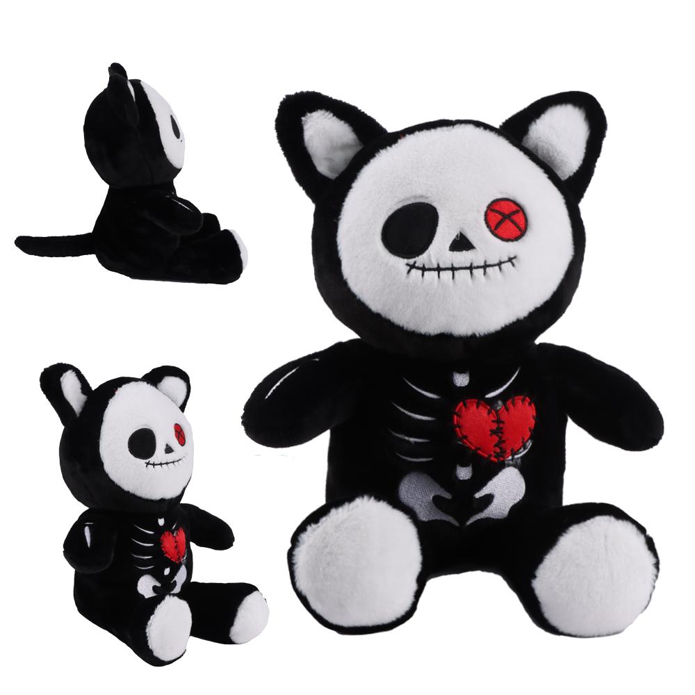 Halloween Skeleton Cat Zombie Cat Plush Toys Grimace Halloween Doll Company Holiday Gift Children's Doll Halloween Creative Gift