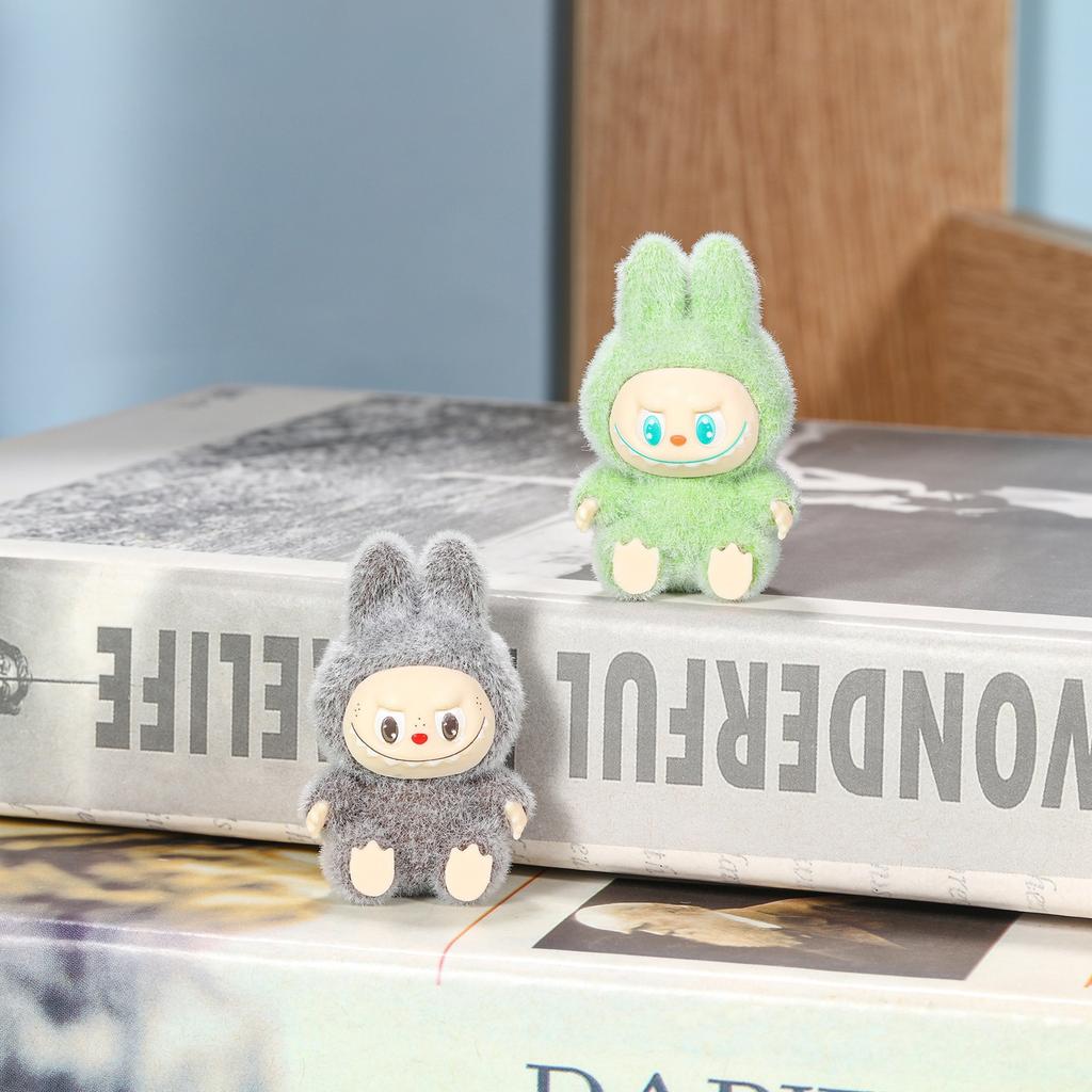 4Pcs Labubu Plush Toy Kawaii White Labubu Stuffed Plushies Toys for Pillow Children Key Chain Accessories Doll Toys 4cm