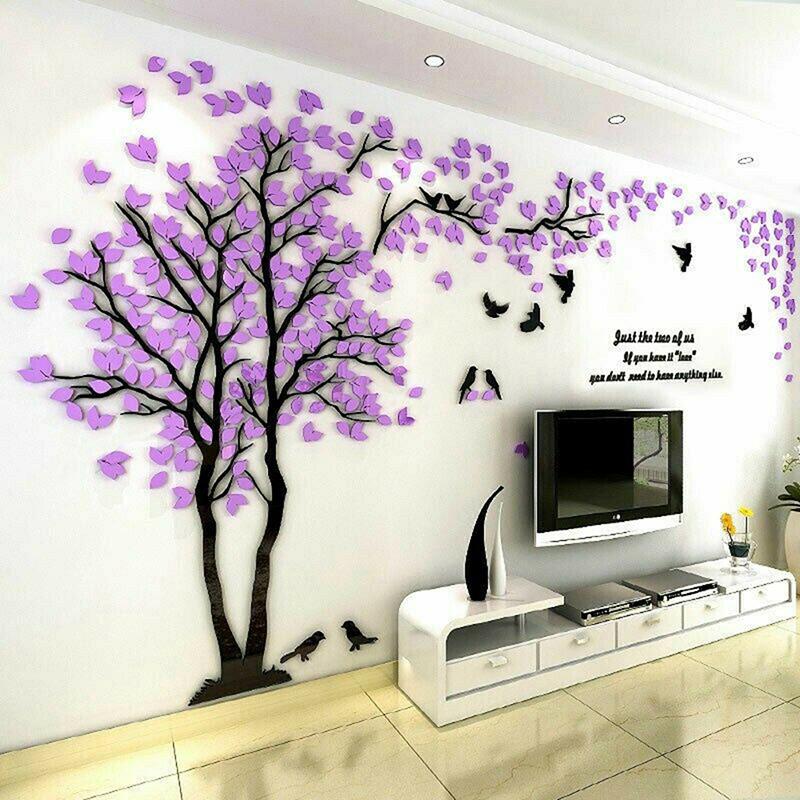 Diy Large Tree Sticker Wallpaper Acrylic Mirror Wall Stickers For Living Room