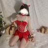 Red Hot Christmas Lingerie: Women's Erotic Hollow-Out Nightgown