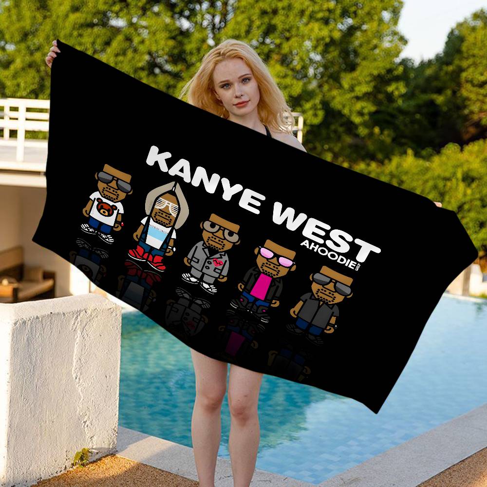 Hot Singer K-Kanye W-West Microfiber Printed Beach Towel Mountain Climbing Yoga Beach Swimming Running Absorbent Soft Towel