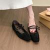 Retro inner height increase square head Mary Jane shoes women's shoes early autumn 2025 new versatile temperament single shoes evening shoes