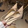 Bow Patent Leather Bag Head Sandals Women's 2025 New Thin Heel Pointed Light Mouth Nude Rear Empty High Heels Are Beautiful
