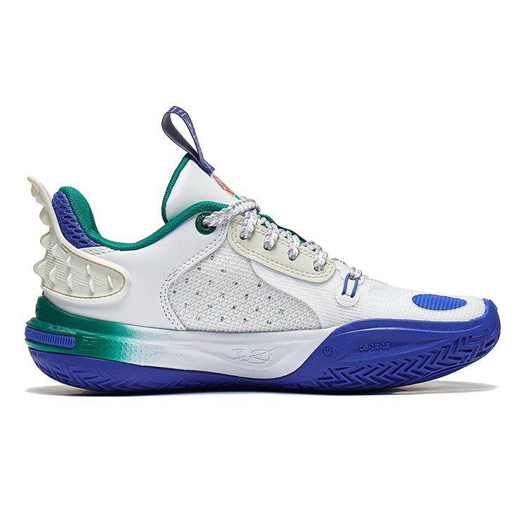 Li Ning All City 11  Cloud Technology Shock Absorption Rebound Lightweight Low-Top Basketball Shoes Kids Basketball Shoes White Blue YKBT018-51