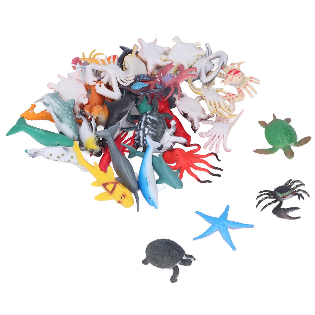 40Pcs Marine Animal Models Environmentally Friendly Lifelike Vivid Marine Animal Toy for Above 4 To 6 Years Old