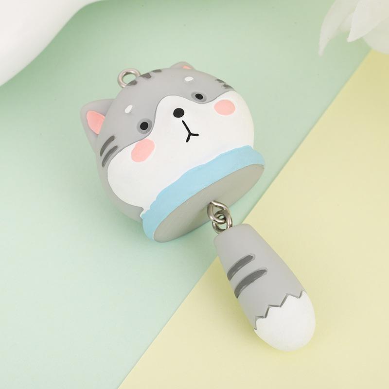 

Брелок в виде милого животного из мультфильма «Медведь-панда-кошка», креативный трясущийся хвост, подвеска для автомобиля, сумка, детский брелок своими руками, аксессуары