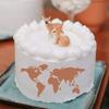 Lace Art Bakeware Plastic Template Cake Stencil World Map Cake Decorating Tool Fondant Molds