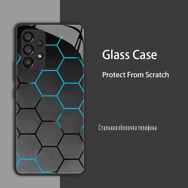 For Samsung Galaxy A52 A52S A53 Case Cover Tempered Glass Case Hard Coque Bumper For Samsung A33 A73 A13 A72 4G 5G Protect Case