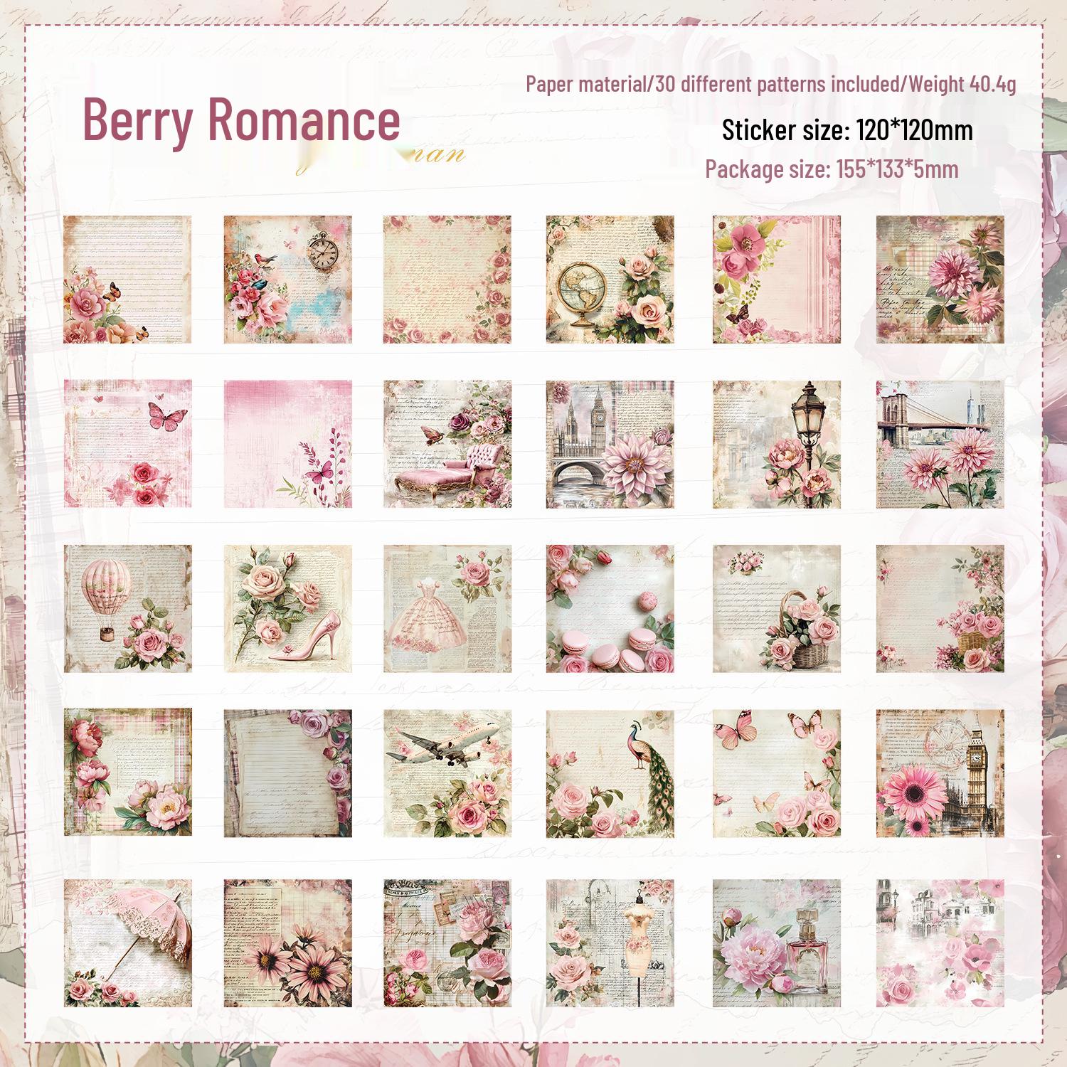 ZABC Cross-Border Vintage Journal Paper Collection - Retro Backgrounds & Decor (6 Styles)