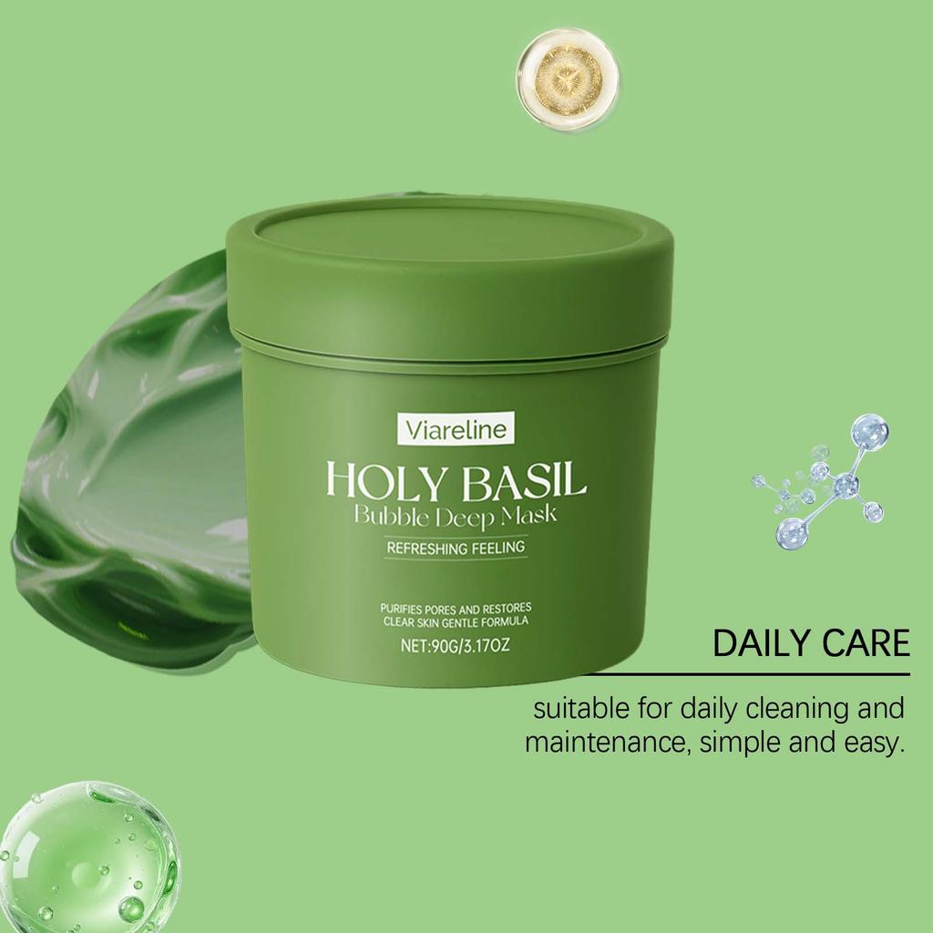 Viareline Bubble Cleansing Mask 90g - Deeply Cleanses Pores, Removes Blackheads, Gently Cleanses, Controls Oil, and Moisturizes and Firms the Skin.