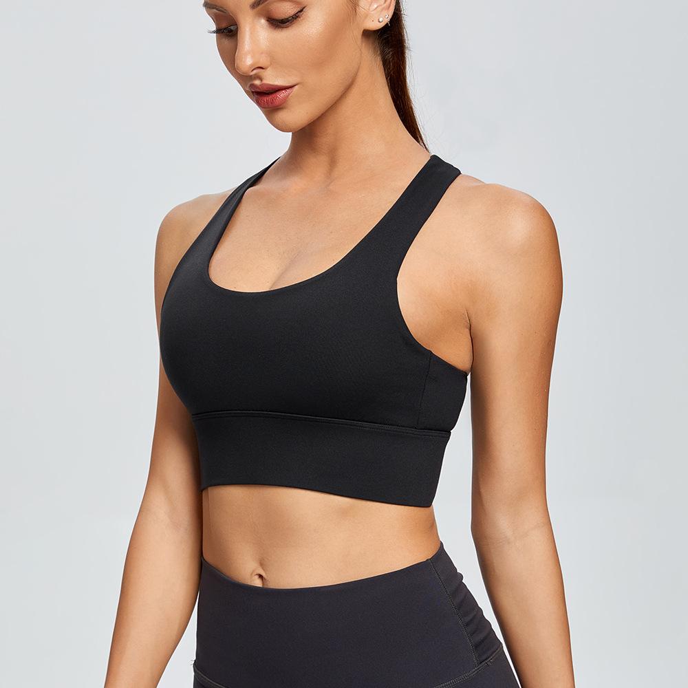 European and American Style Women Shockproof Sports Bra Plus Size Thin Push Up Cross Back Running Yoga Fitness Vest