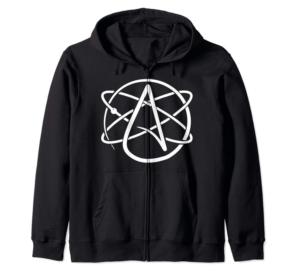 Atheist Gift Atheist Atheism Science Atomic Logo Atheist Zip Hoodie