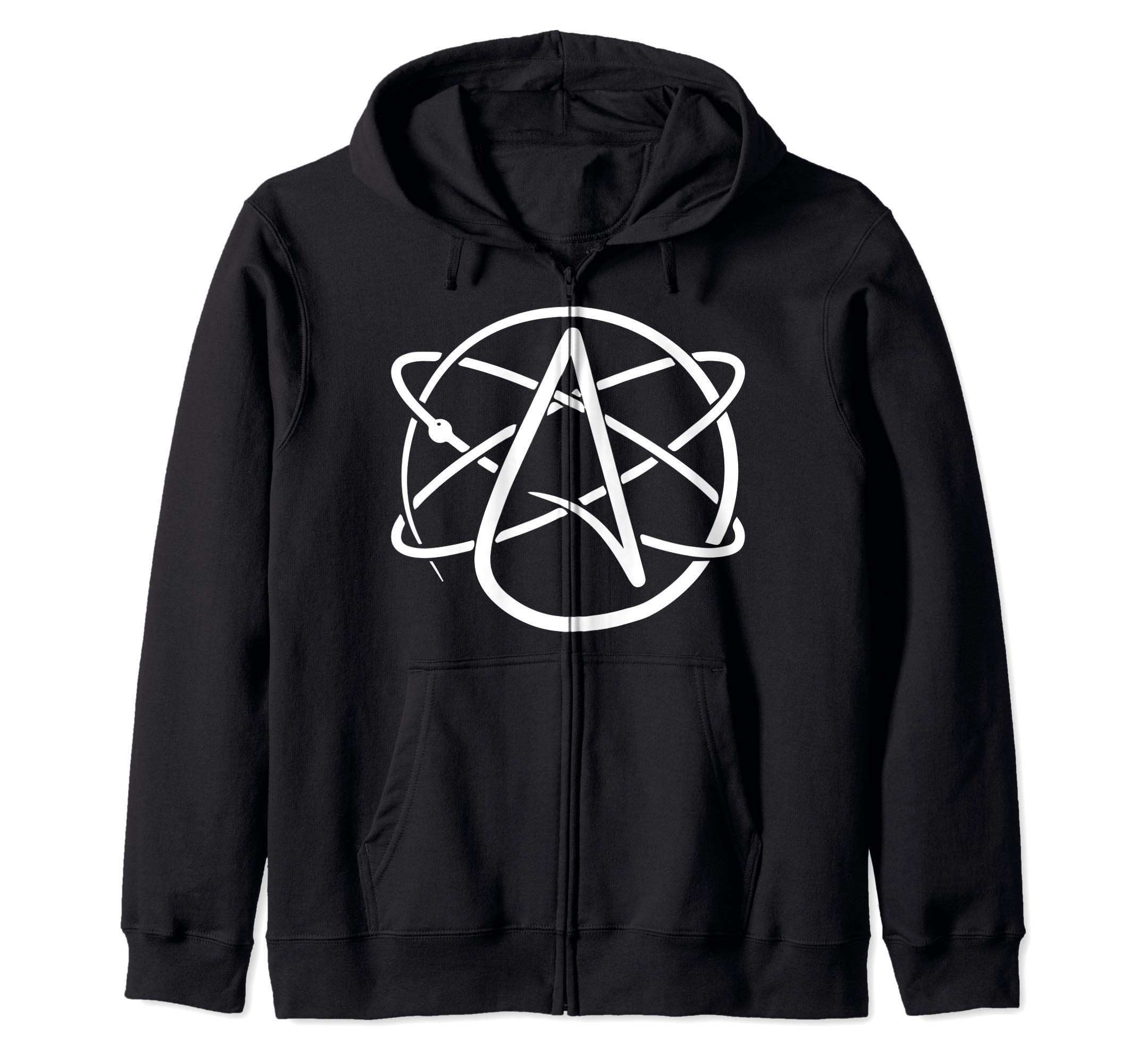 Atheist gift Atheist atheism Science atomic logo Atheist zip hoodie