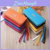 Luxueux Portefeuille Clutch Zippé pour Femme en Cuir Long Porte-Cartes Étui