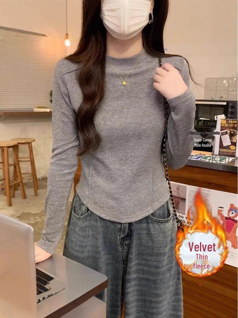 

Fishbone Women s High Neck Fleece-Lined Long Sleeve Slim Fit Top for Fall/Winter Large