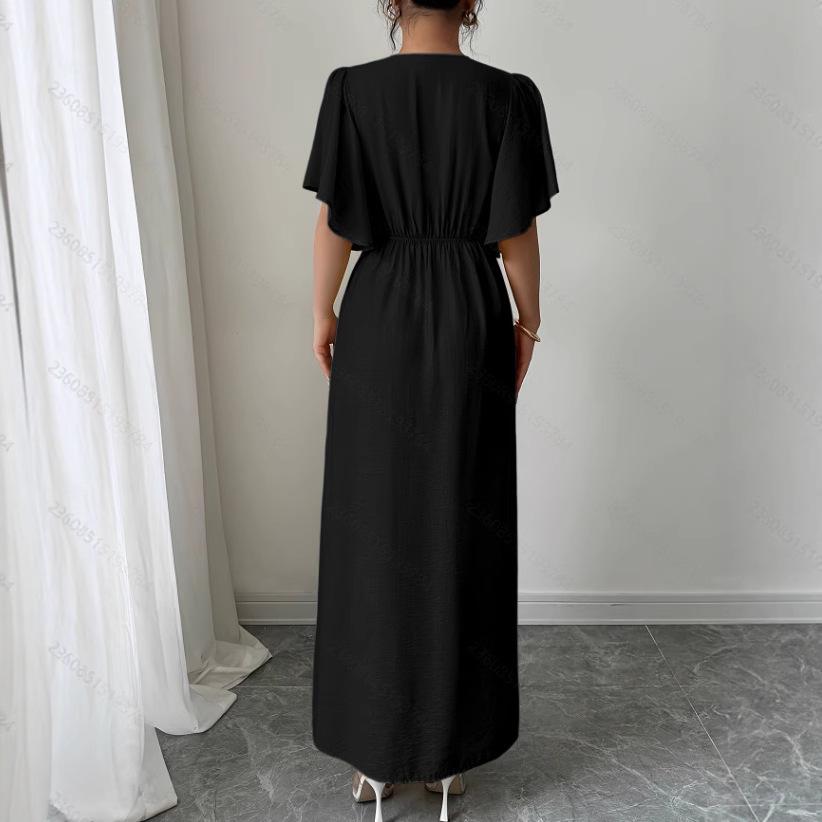 2025 Elegant V-neck Long Evening Gown for Women - Summer Fashion