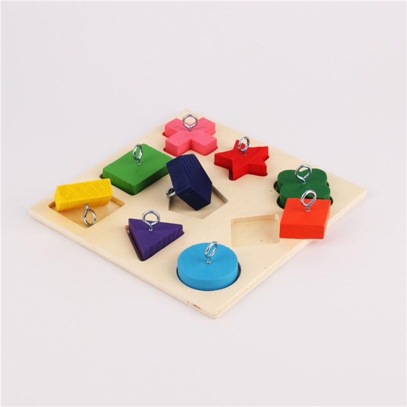 Parrot Iq Training Toys 9 Grid Colorful Wooden Block Safe Tasteless Pet Educational Toys Bird