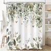 Elegant Green Leaf Shower Curtain for Bathroom Decor Waterproof and Durable with Beautiful Nature Design To Install Wrinkle-Free