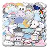 55pcs Cute Cartoon Cloud Stickers: Waterproof Decor for Journals, Water Bottles, and Laptops