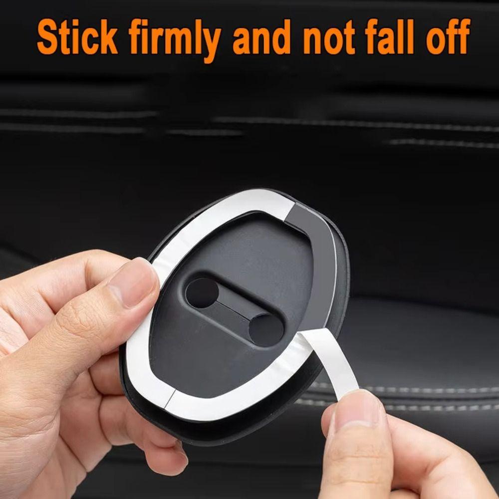 4Pcs Elastic Car Door Lock Pad Shock Absorbing Door Lock Protective Cushion Lock Buckle