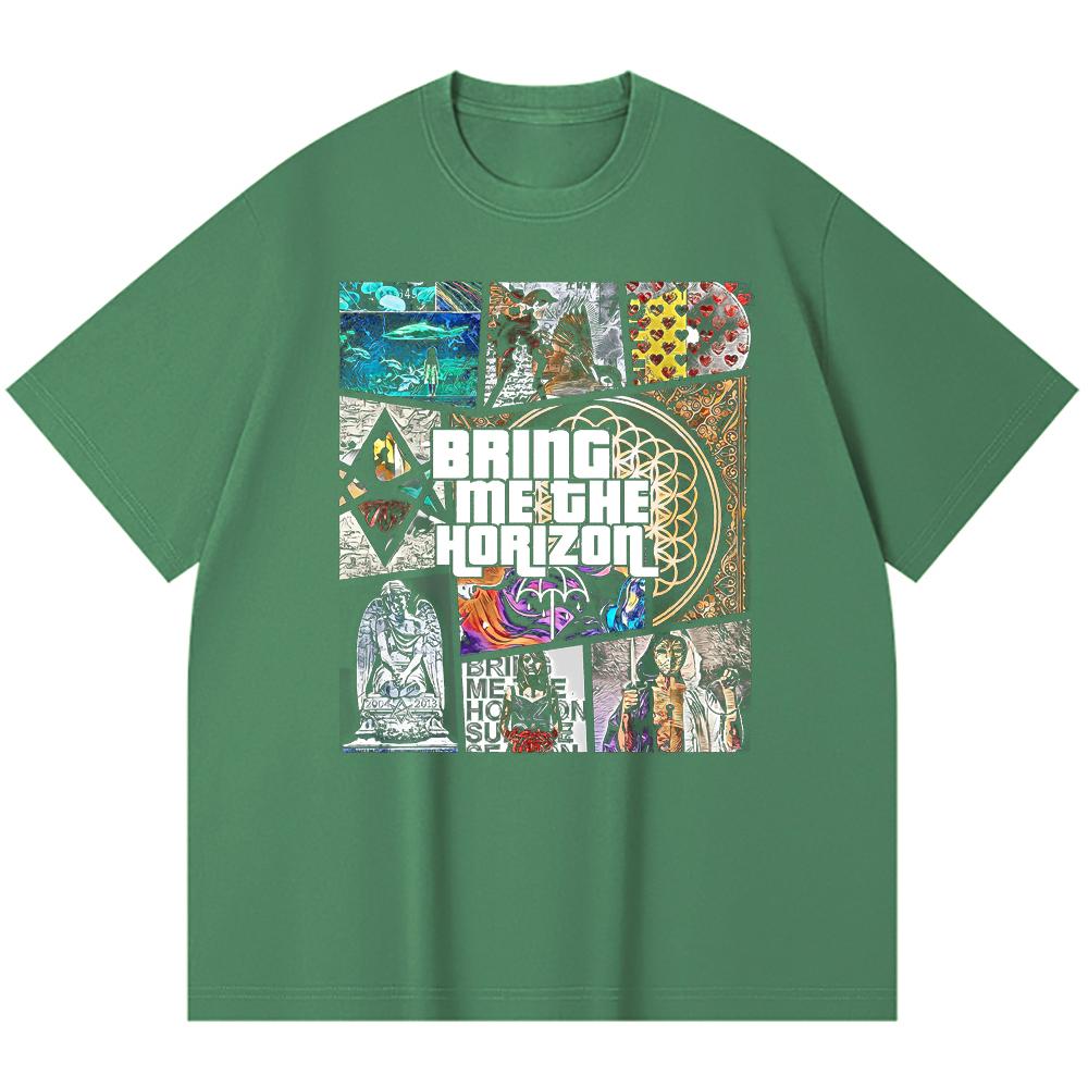 230 g/m² 100% katoenen heavy metal T-shirt met rockband- en popmuziekprint, unisex T-shirt van zwaar katoen.