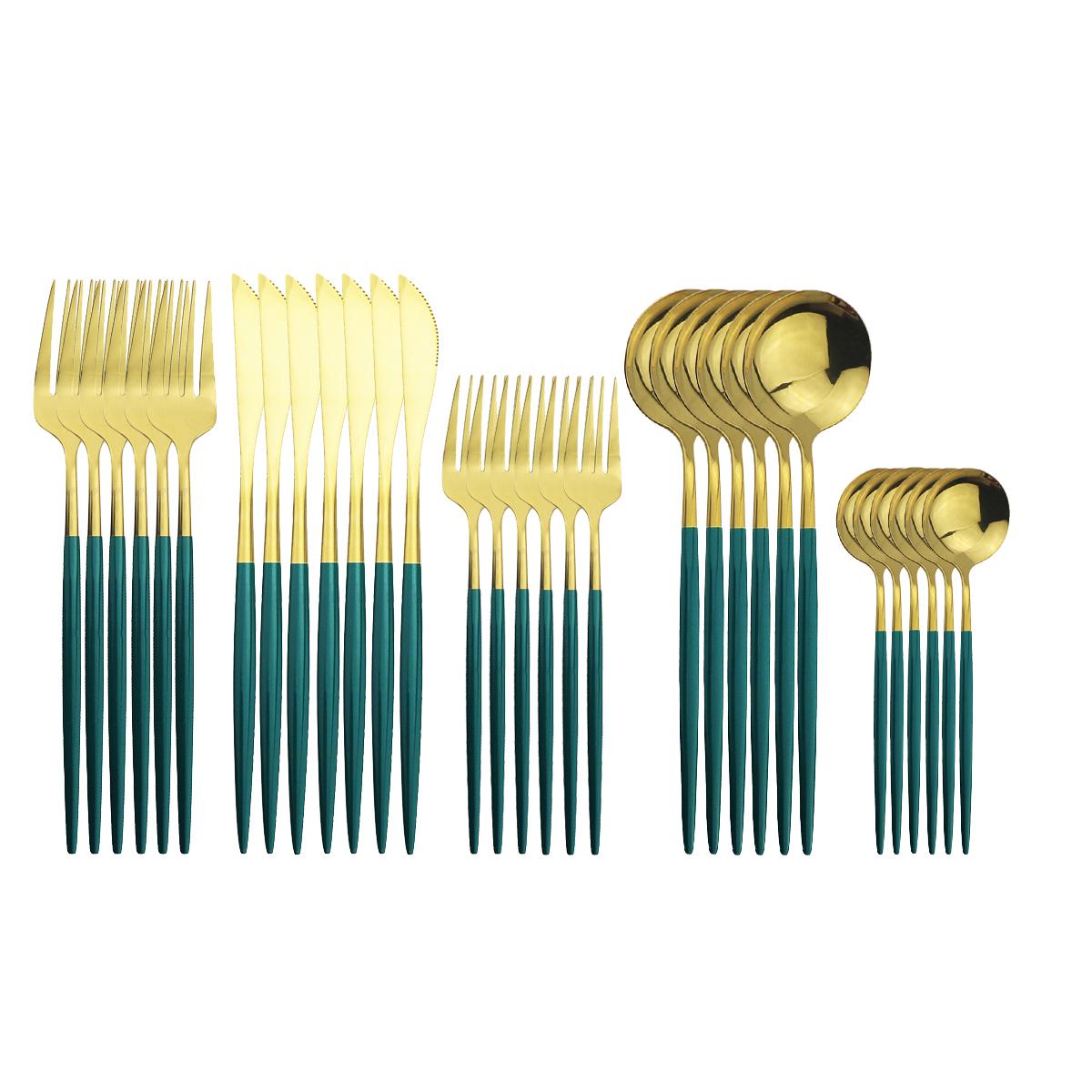 30 шт. элегантный набор столовых приборов из нержавеющей стали 18/10 — фото 12