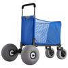 Beach Cart with Large Wheels for Sand, 75kg Load Capacity, Heavy Duty Folding Beach Wagon with 300 mm Balloon Wheels, Storage Bag, 845-1140 mm