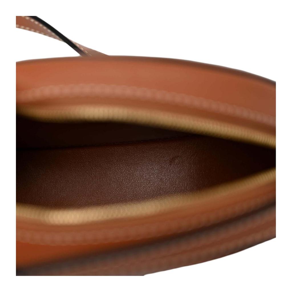 Celine Cuir Triomphe Oval Wallet With Gold Metal Details Women Shoulder Bag Brown 10I703DPQ-04LU