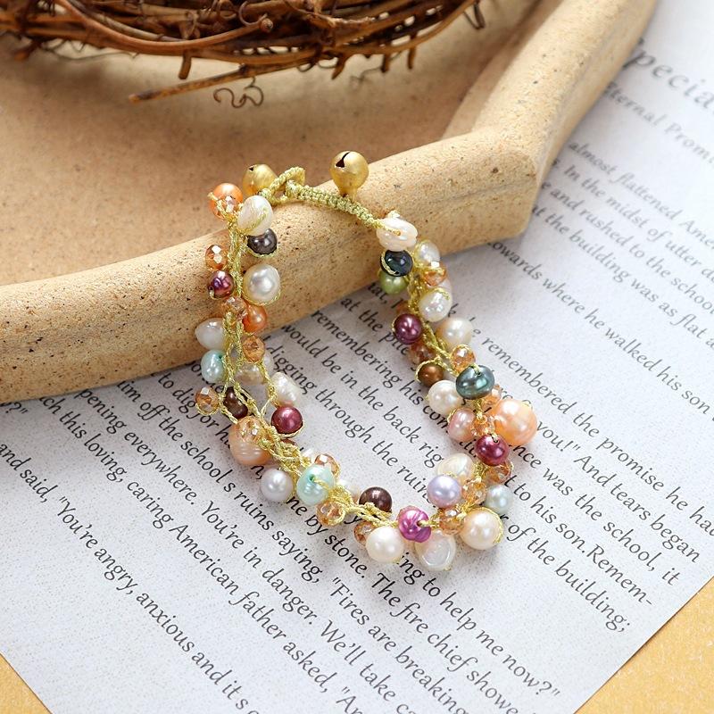 Original Design Small Fresh Color Natural Freshwater Pearl Bracelet Bohemian Summer Versatile Bracelet Women's Jewelry