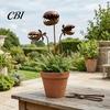 Outdoor Flower Bed Stake Carnivorous Plant Garden Stake, Metal Venus Flytrap Sculpture, Rusty Monstrous Ornament for Yard Lawn Landscape Accessory
