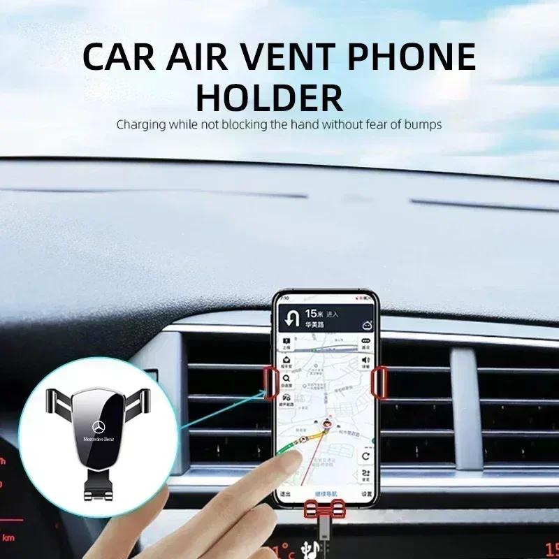 TEP3 Gravity Car Phone Holder Air Vent Moblie Cell Stand Mount Bracket For Mercedes Benz AMG A C E S V Class W201 W210 W108 W204 W205